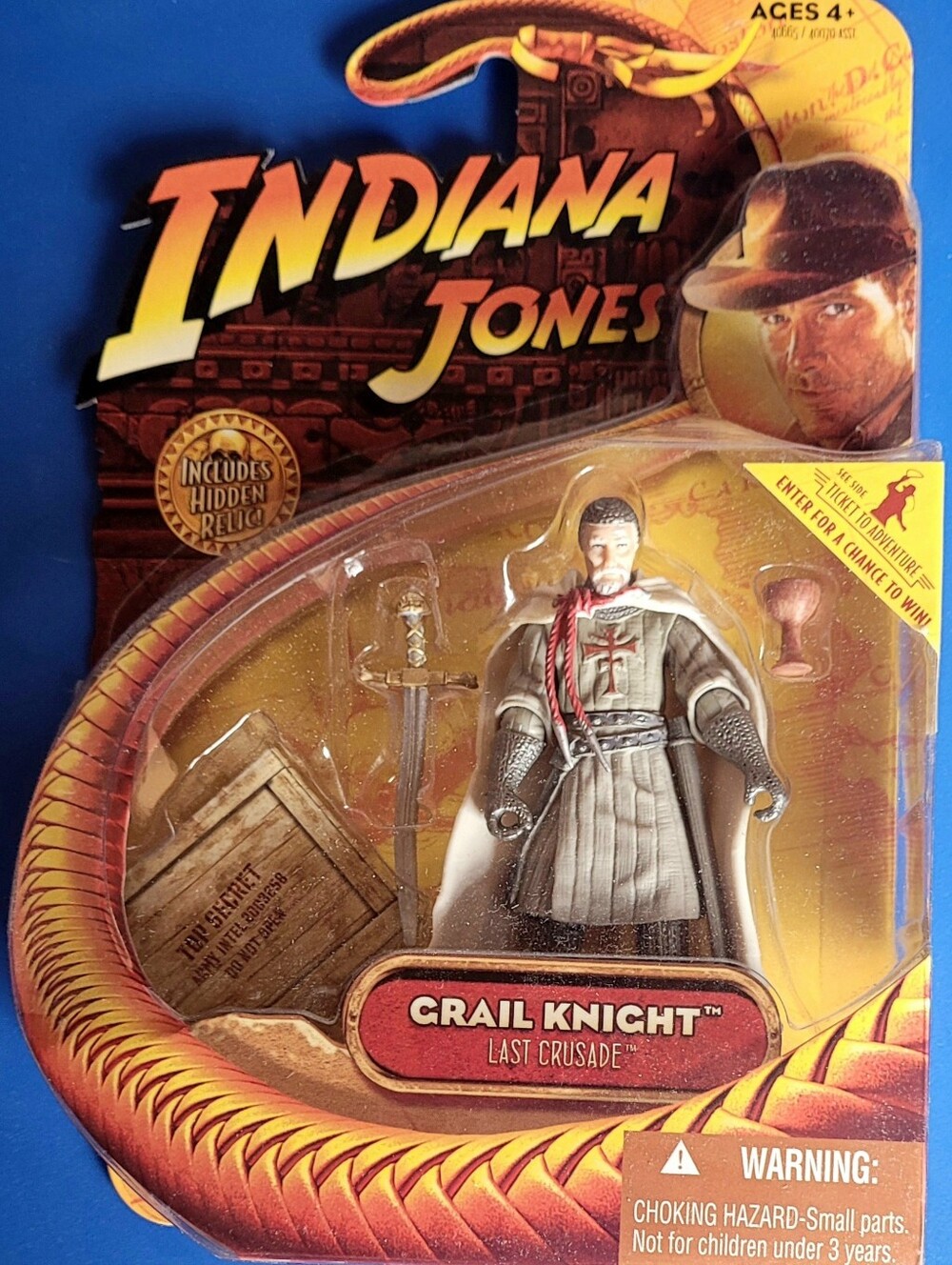 2008 Hasbro - Indiana Jones Last Crusade Grail Knight 3.75" Figure - NOS